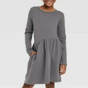 Cat & Jack long-sleeved dress with pockets, sz 6/6X, NWT